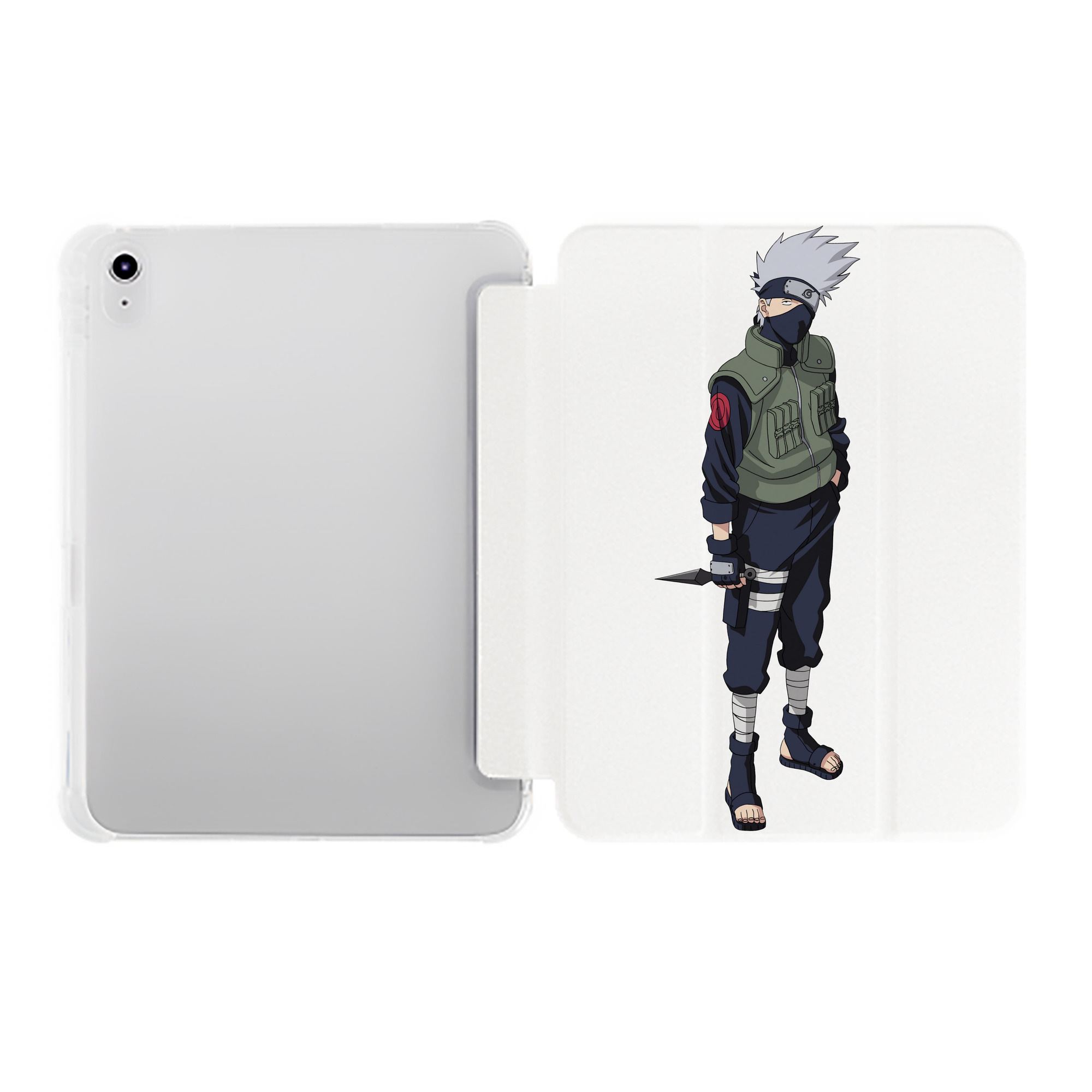 （画像用） NARUTO -ナルト- はたけ カカシ Hatake Kakashi IPad ケース ペン収納付き 三つ折りスタンド PUレザー×シリコン 対応機種9.5/10.5/10.9インチ
